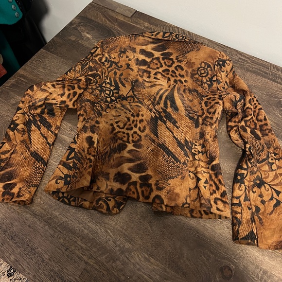 VINTAGE 80s/90s PRIANI PARIS ABSTRACT PRINT BLAZER JACKET SZ US 4 - Picture 11 of 12